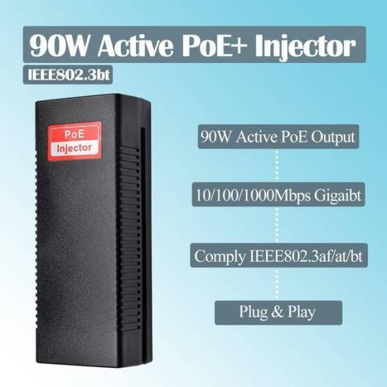 SDAPO PSE90G 90W Gigabit PoE Injector EU Plug - 2