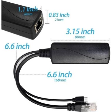 SDAPO Type C 100M PoE Splitter 48V To 12V 1A - Double Board - 5