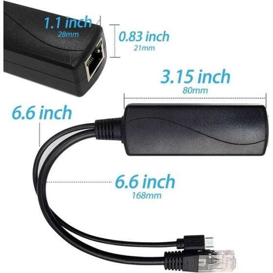 SDAPO Type C 100M PoE Splitter 48V To 12V 1A - Double Board - 5