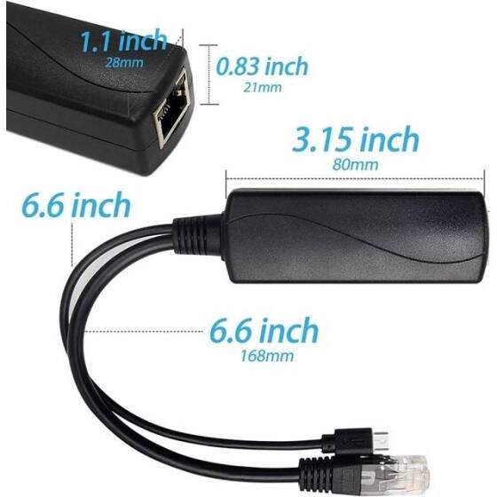 SDAPO TYPEC0503G Type C Gigabit PoE Splitter 48V To 5V 3A - 5