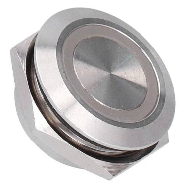 Short Flat Head 12mm 6-24V Waterproof Momentary Self-Resert Metal Push Button Switch With Red Led Light - 2