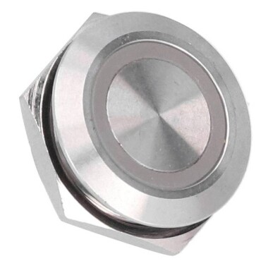 Short Flat Head 12mm 6-24V Waterproof Momentary Self-Resert Metal Push Button Switch With Red Led Light - 4