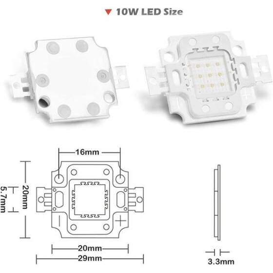 SMD 10W High Power LED Bulb Blue - 2