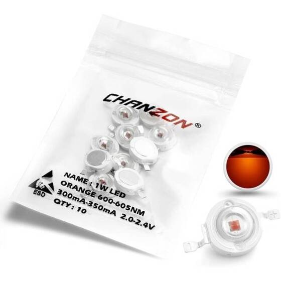 SMD 1W High Power LED Bulb Orange - 1
