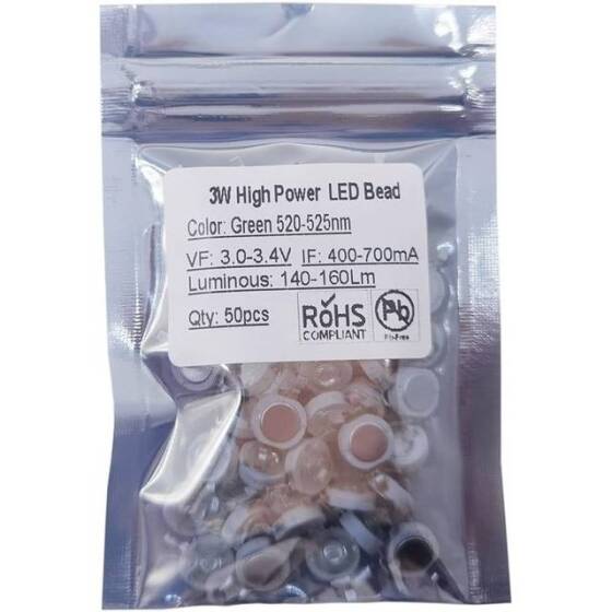 SMD 3W High Power LED Bulb Pure Green - 2