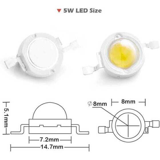 SMD 5W High Power LED Bulb Warm White - 4