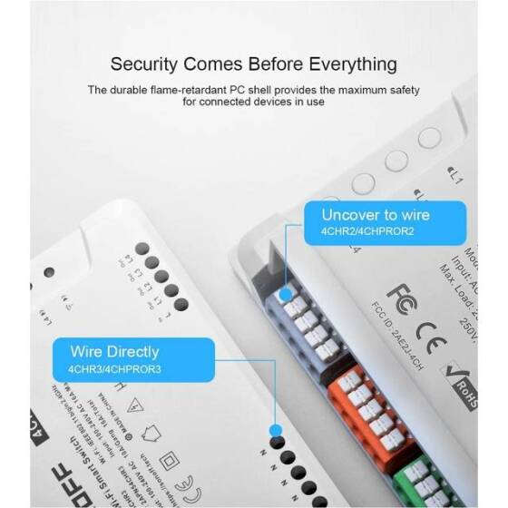 Sonoff 4CH R3 4 Channels Smart Switch Support Google/Smart Home Automation 10A-Upgraded To Sonoff 4CH R3 - 8