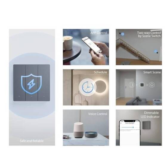 Sonoff M5-1C-120 Wifi Smart Wall Switch 120 Type 1 Gang US Standard - 2