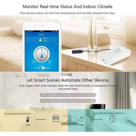 Sonoff Si7021 Not Waterproof Smart Home Temperature And Humidity Sensor Probe High-Precision Monitoring Module For Sonoff TH10A/TH16ASize：8x 3x 2cm - 7