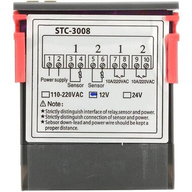 STC-3008 AC110-220V Dual Display Dual Temperature Adjustable Temperature Controller With 1M Cable - 3