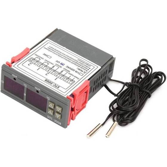 STC-3008 AC110-220V Dual Display Dual Temperature Adjustable Temperature Controller With 1M Cable - 9