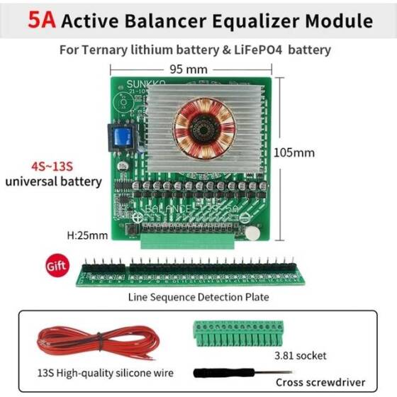 SUNKKO 4S 5A Active Balancer Equalizer Module - 3