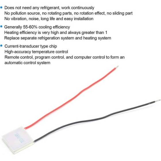 TEC1-4905 4-5V 17W TEC Thermoelectric Cooler RAndom Line Color Size:25x25mm - 3