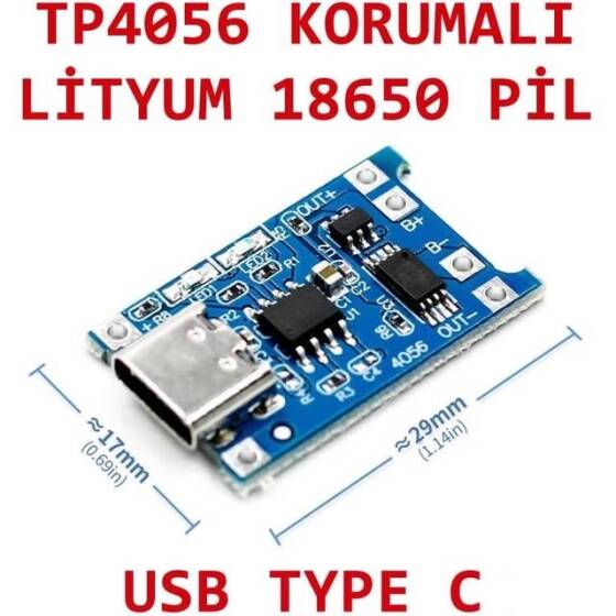 TP4056 TC4056 1A Lipo Battery Charging Board Type-C With current protection - 4