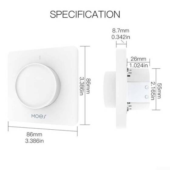 Tuya WiFi 2 Channels Touch Smart Switch Double Control Type 86 UK Plug Black - 3
