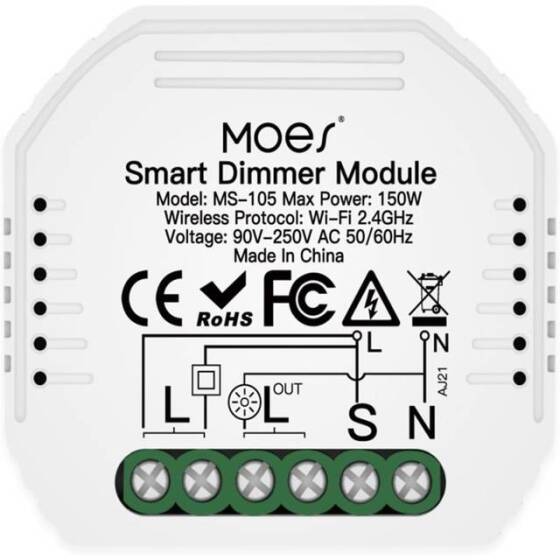 Tuya Wifi Smart Light Led Dimmer Switch Module 1 Channel Double Control QS-Wifi-S05 Zero Fire 220-240V For Alexa Original Packing Size: 45x45x18mm - 1