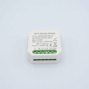 Tuya Wifi Smart Light Led Dimmer Switch Module 2 Channels Double Control 220-240V QS-Wifi-S04-2C Original Packing Size: 46x46x18mm - 4