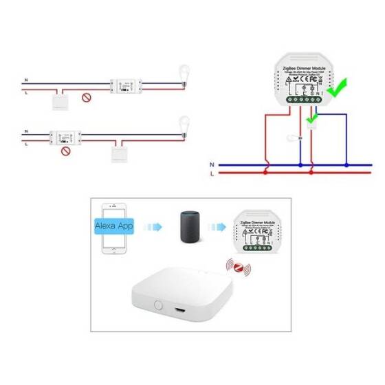 Tuya Zigbee 3.0 Dimmer Module 1 Channel QS-Zigbee-D02-TRIAC-L 220V-240V Single Fire Original Packing Size: 46x46x18mm - 4