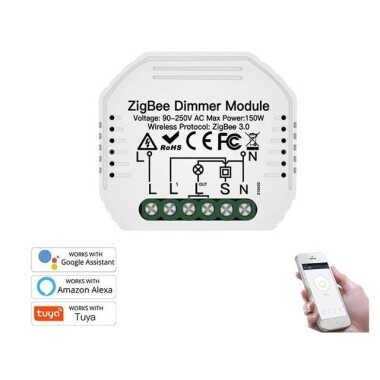 Tuya Zigbee 3.0 Dimmer Module 1 Channel QS-Zigbee-D02-TRIAC-L 220V-240V Single Fire Original Packing Size: 46x46x18mm - 5