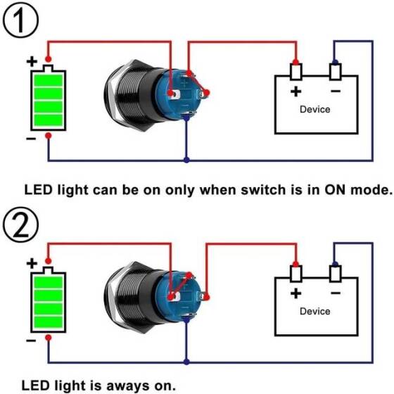 Ultra-Short Flat Head 12mm 12--24V Waterproof Momentary Self-Resert Ultra-Thin Touch Metal Push Button With Red Led Light - 5