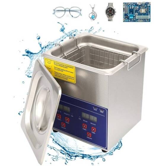 Stainless Steel Ultrasonic Cleaning Machine PS-10A 2L 40KHz 60W US Plug 110V - 4