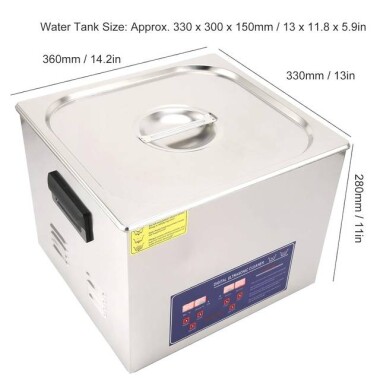 Stainless Steel Ultrasonic Cleaning Machine PS-60A 15L 40KHz 360W EU Plug 220V - 2
