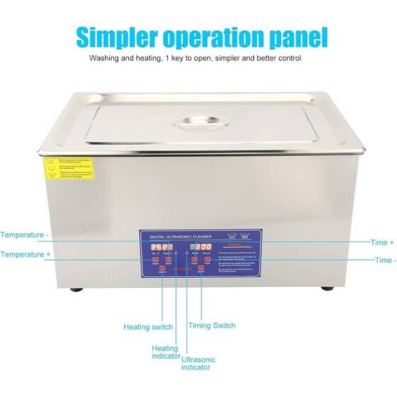 Stainless Steel Ultrasonic Cleaning Machine PS-80A 22L 40KHz 480W EU Plug 220V - 2