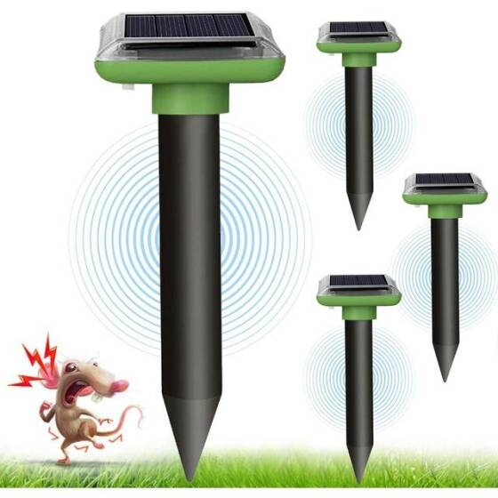 Ultrasonic Snakes Mouse Gophers Solar Powered Mole Repeller - 1