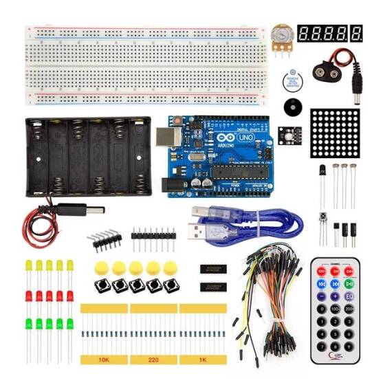 UNO Secondary Starter Kit Plastic Case With Battery UNO R3 With Logo - 1