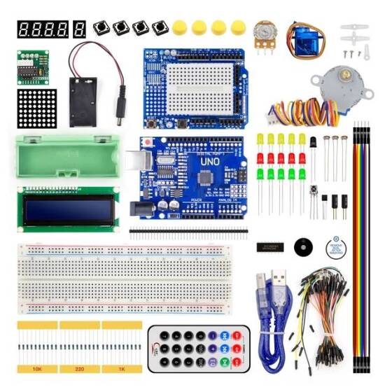 Updated Version Beginners Starter Kit Plastic Case Without Battery R3 Board R3 With CH340 Chip - 1