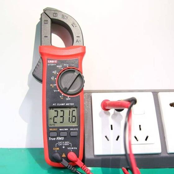 UT201 LCD Digital Clamp Multimeter Ohm DMM DC AC Current Voltmeter With Battery - 4