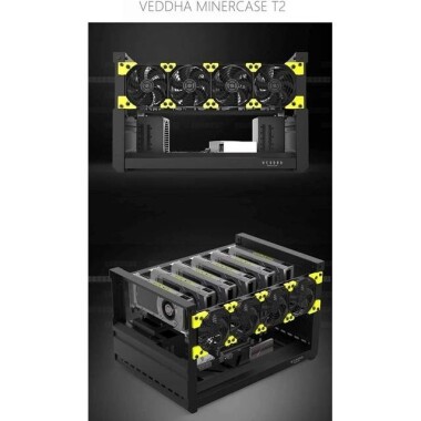 VEDDHA MINERCASE V4C 6GPU Aluminum Alloy Frame With 3080/3090 Dedicated Extension Transfer Card x6 Size: 640X350X380mm - 5