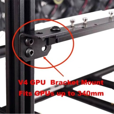 VEDDHA MINERCASE V4C 8-12GPU Aluminum Alloy Stackable Frame With 7 Fans Size: 880X360X380mm - 5