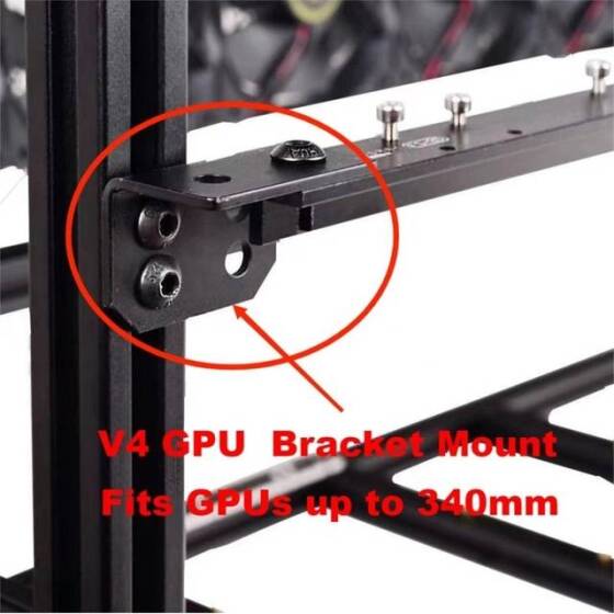 VEDDHA MINERCASE V4C 8-12GPU Aluminum Alloy Stackable Frame With 7 Fans Size: 880X360X380mm - 5