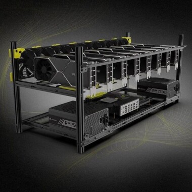 VEDDHA MINERCASE V4C 8-12GPU Aluminum Alloy Stackable Frame+7Fans+3080/3090 Dedicated Extension Transfer Card x12 Size: 880X360X380mm - 4