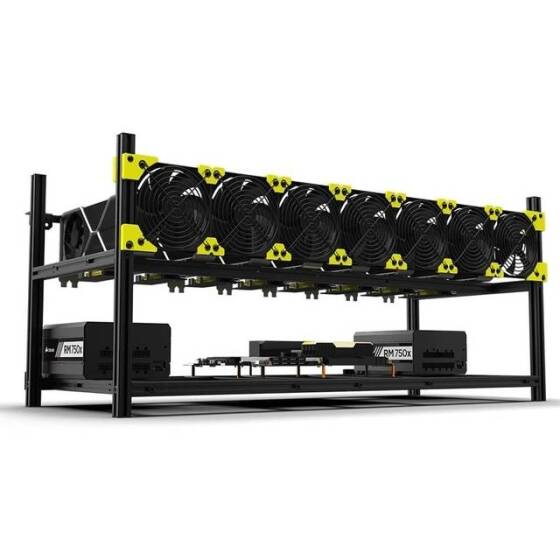 VEDDHA MINERCASE V4C 8-12GPU Aluminum Alloy Stackable Frame With 3080/3090 Dedicated Extension Transfer Card x8 Size: 880X360X380mm - 1