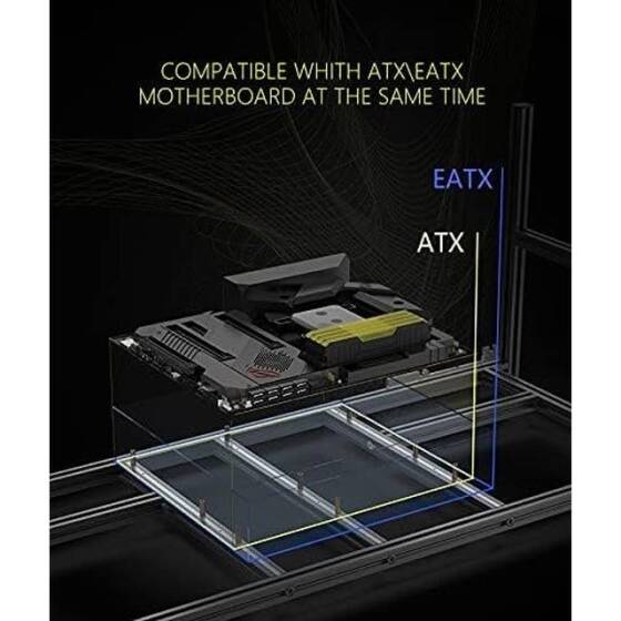 VEDDHA MINERCASE V4C 8-12GPU Aluminum Alloy Stackable Frame With 3080/3090 Dedicated Extension Transfer Card x8 Size: 880X360X380mm - 4