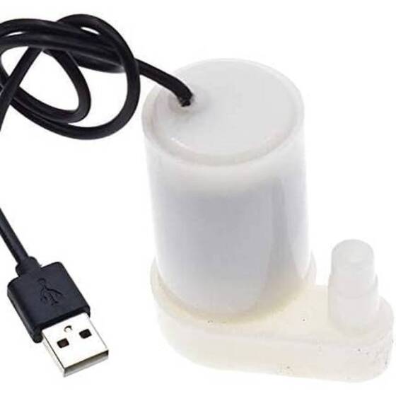 Vertical 5V White Mute Sounds Mini Submersible Pump With USB - 1