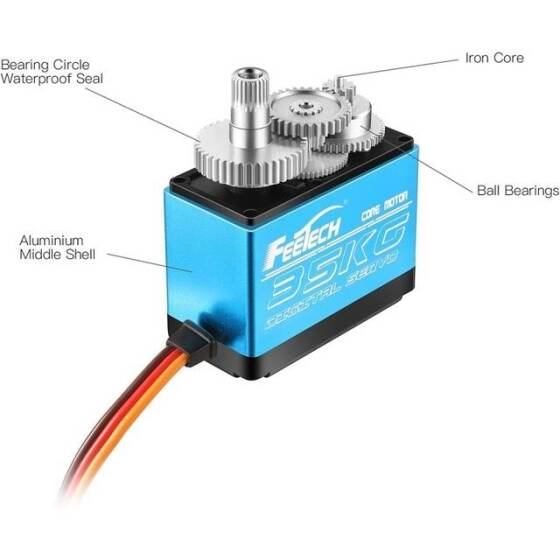Waterproof FEETECH FT5330M 7.4V 180 Degree High Speed Metal Gear Digital Servo Torque 35kg - 3