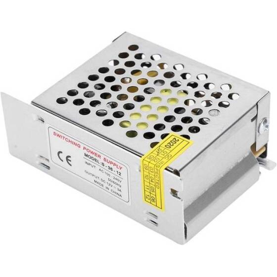 Waterproof Gray CB-12V-36W 3A Led Ultra Thin Aluminum Shell Micro Switch Power Supply With Wire - 1