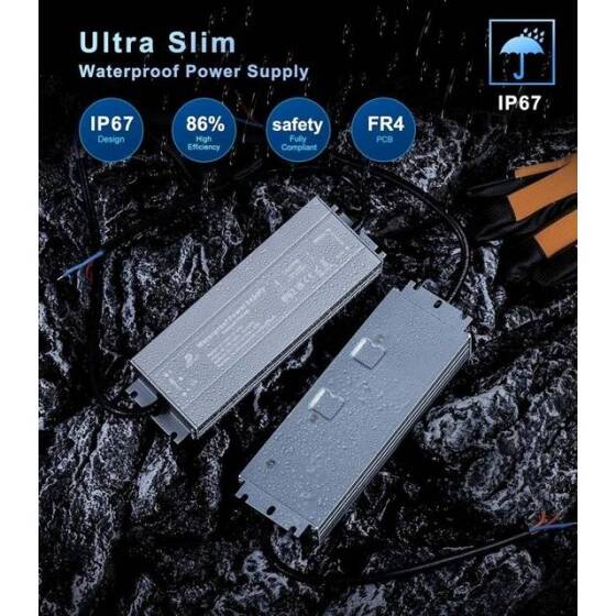 Waterproof Gray CB-12V-60W 5A Led Ultra Thin Aluminum Shell Micro Switch Power Supply With Wire - 2