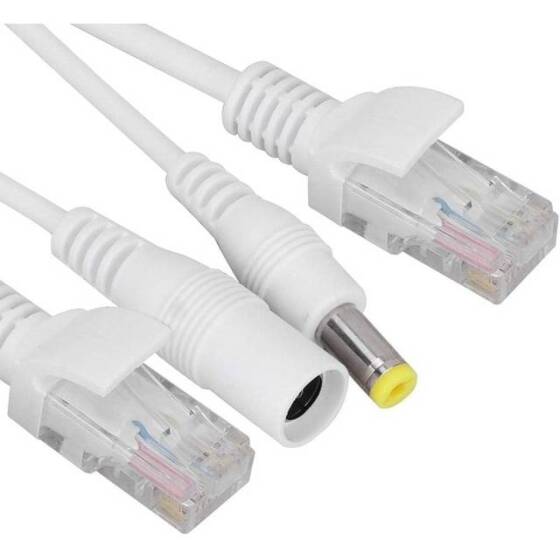 White 12V NonstAndard POE Waterproof Injector Adapter Cable DC Female Plug - 1