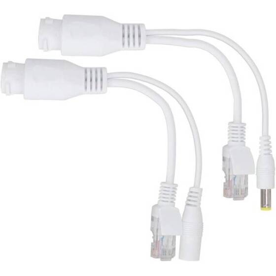 White 12V NonstAndard POE Waterproof Injector Adapter Cable DC Female Plug - 3