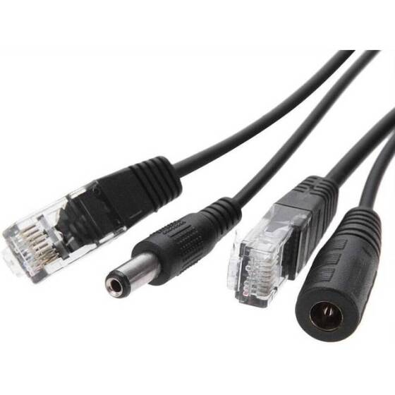White 12V PoE Injector Adapter Cable DC Female Plug - 2