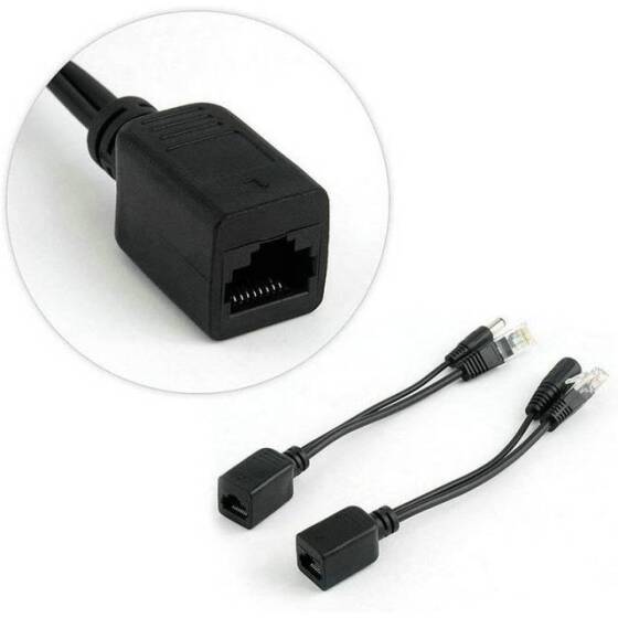 White 12V PoE Injector Adapter Cable DC Female Plug - 3