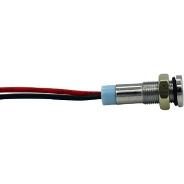 White 220V 12mm LED Metal Indicator Light With 15cm Cable - 2