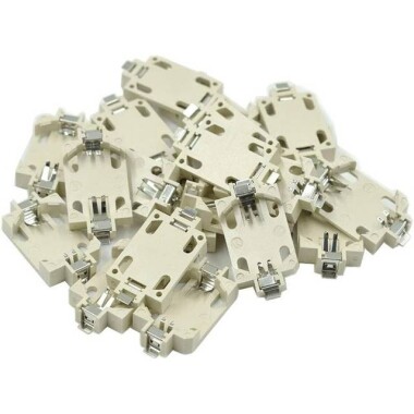 White CR2032-BS-6 Button Battery Patch Holder White Color Pin - 1
