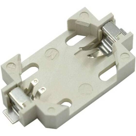 White CR2032-BS-6 Button Battery Patch Holder White Color Pin - 2