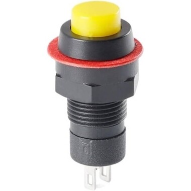 White DS-211 10mm 2 PIN Self-Locking Round Button Switch - 5