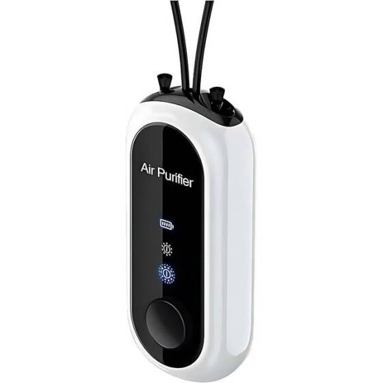 White Hanging Neck Air Purifier Mini Rechargeable Air Purifier Necklace - 2